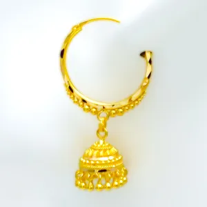 Noble Majestic 22K Gold Beaded Bali Earrings