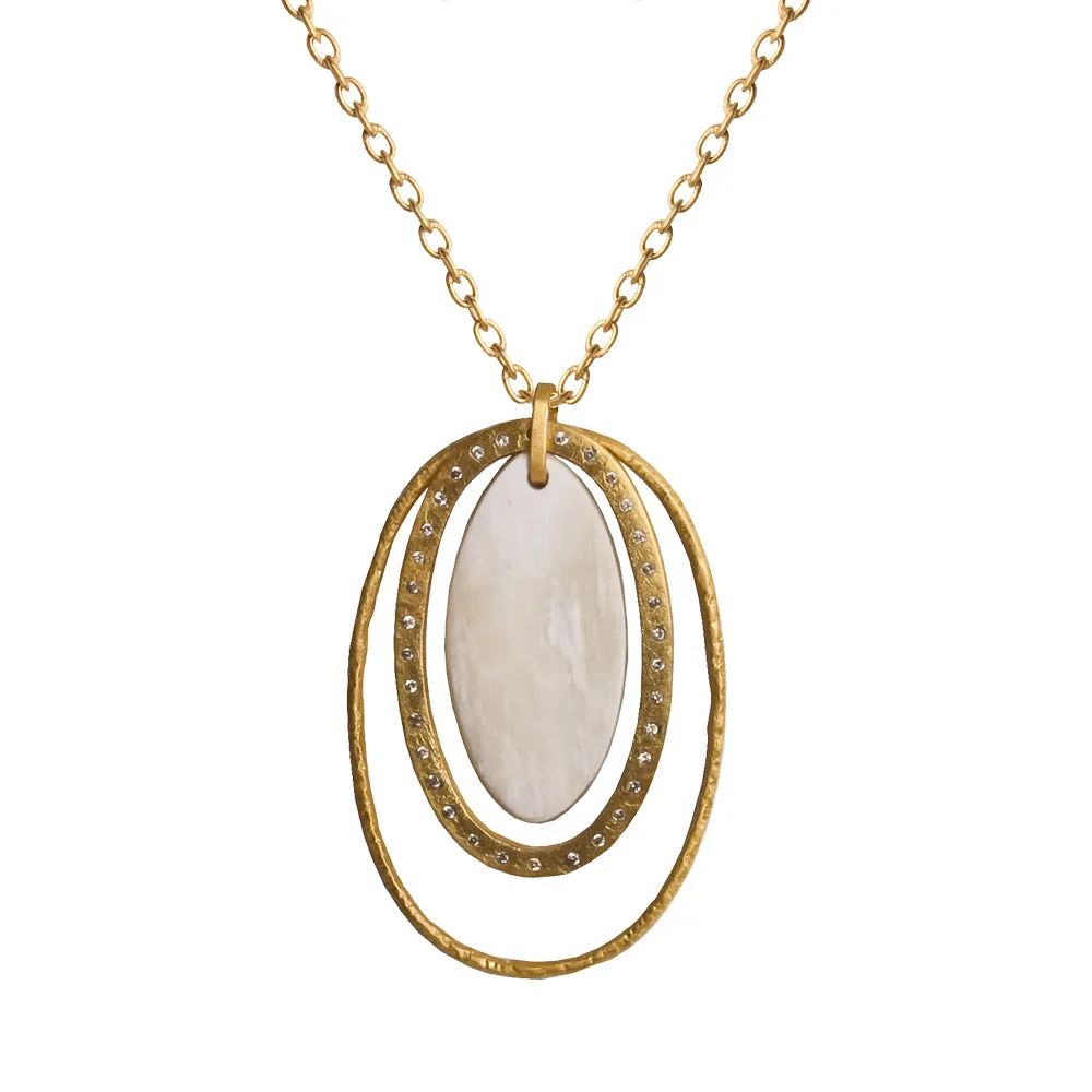 Nouveau Layered Oval Pendant Necklace