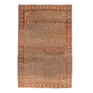 Orange Antique Traditional Turkmen Rug - 8' x 12'5"