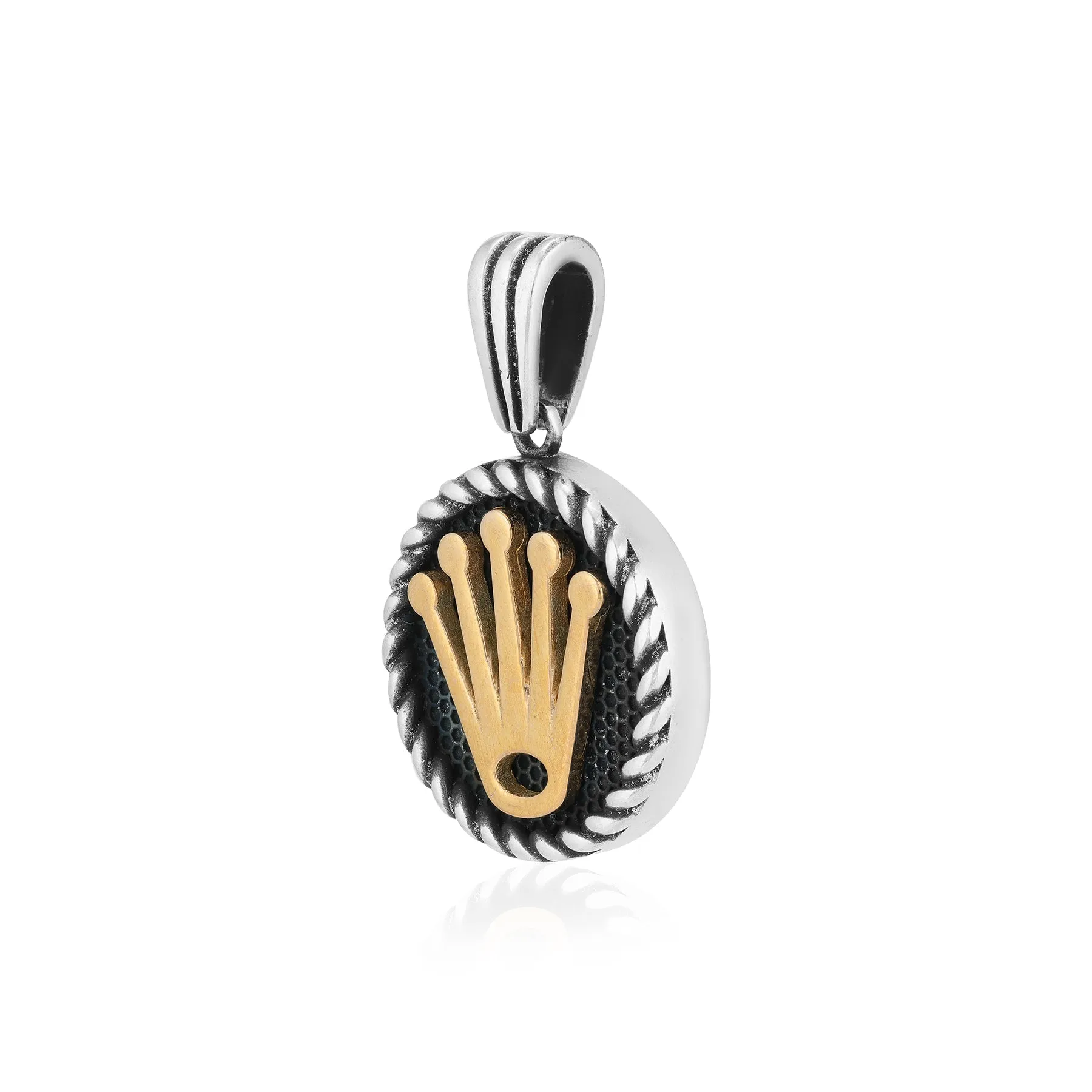 Oxidised Royal King Crown Oxidised Pendant