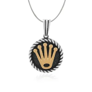 Oxidised Royal King Crown Oxidised Pendant