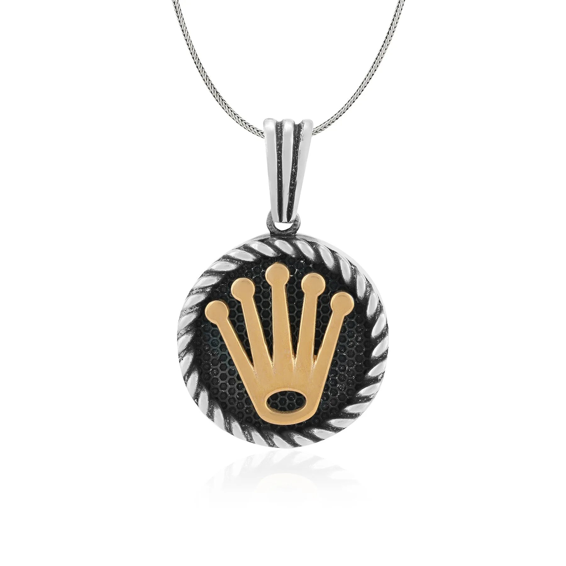 Oxidised Royal King Crown Oxidised Pendant