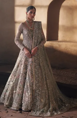 Pakistani Bridal Dress in Net Gown and Lehenga Style