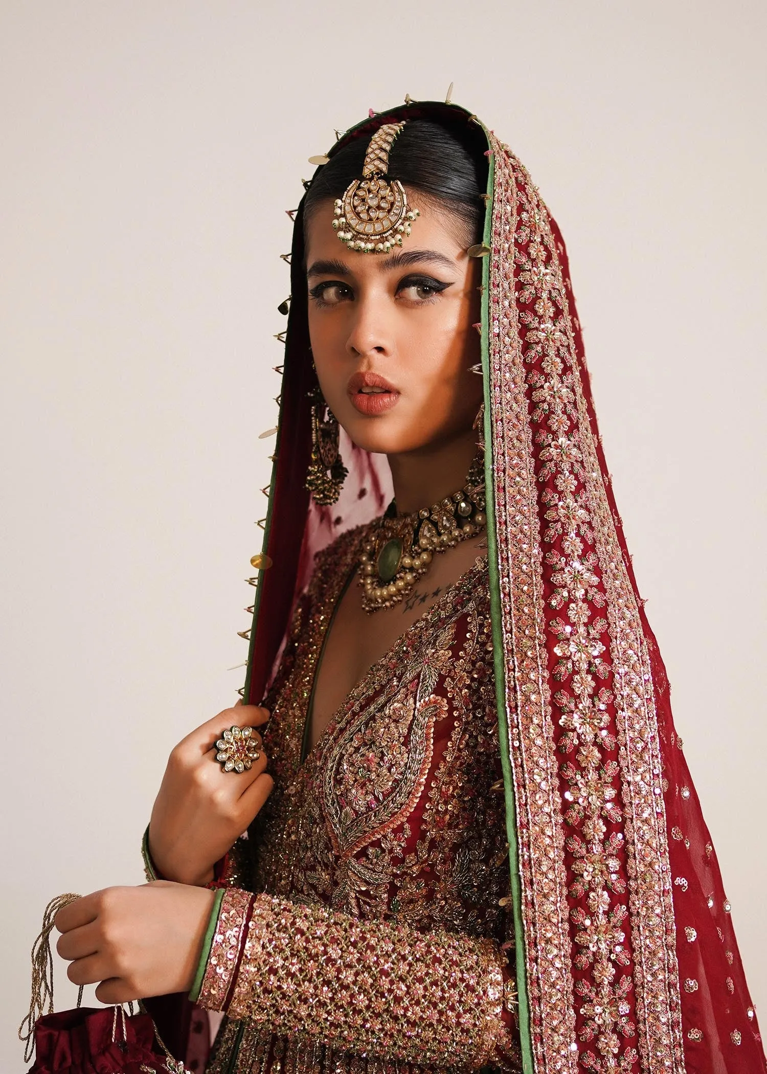 Pakistani Bridal Dress in Pishwas and Lehenga Style