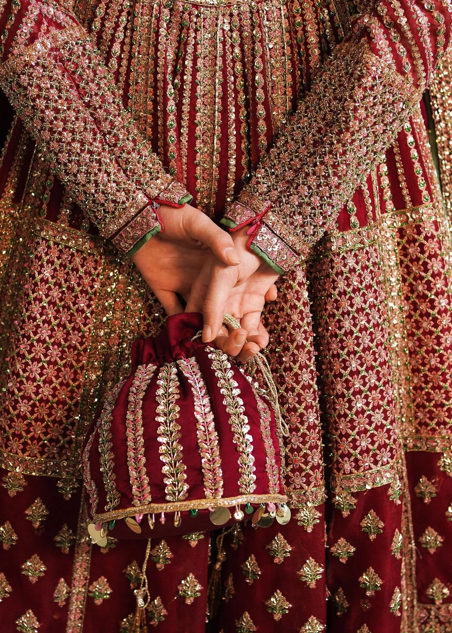 Pakistani Bridal Dress in Pishwas and Lehenga Style