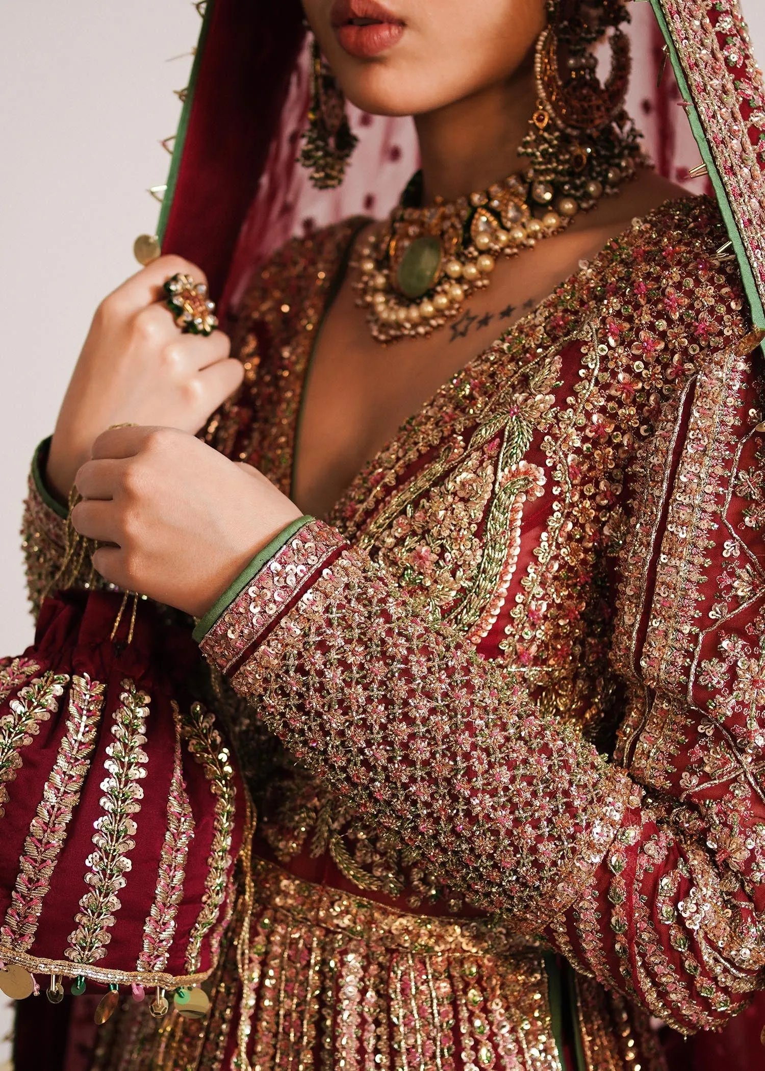 Pakistani Bridal Dress in Pishwas and Lehenga Style