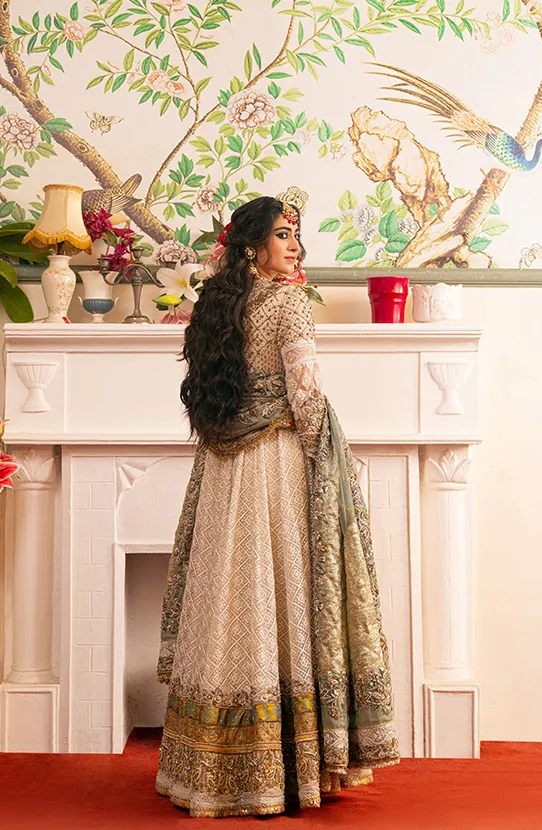 Pakistani Bridal Dress in Royal Pishwas Frock Style
