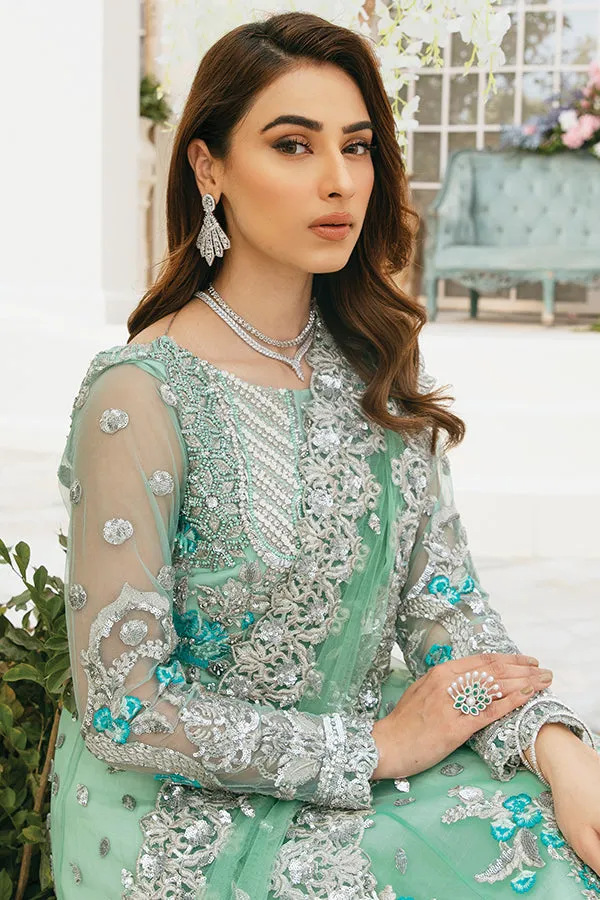 Pakistani Bridal Sea Green Lehenga Gown Dress #BS846