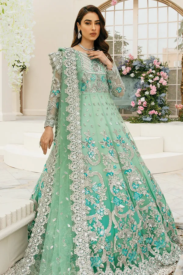 Pakistani Bridal Sea Green Lehenga Gown Dress #BS846