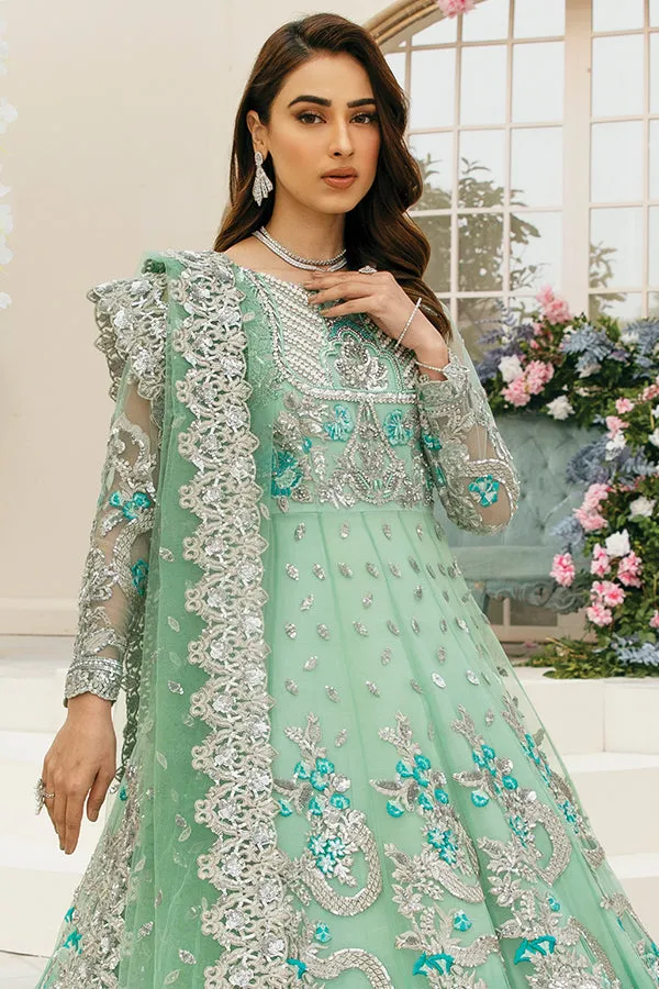 Pakistani Bridal Sea Green Lehenga Gown Dress #BS846