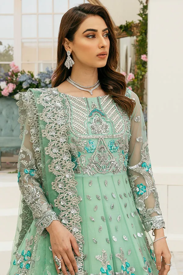Pakistani Bridal Sea Green Lehenga Gown Dress #BS846