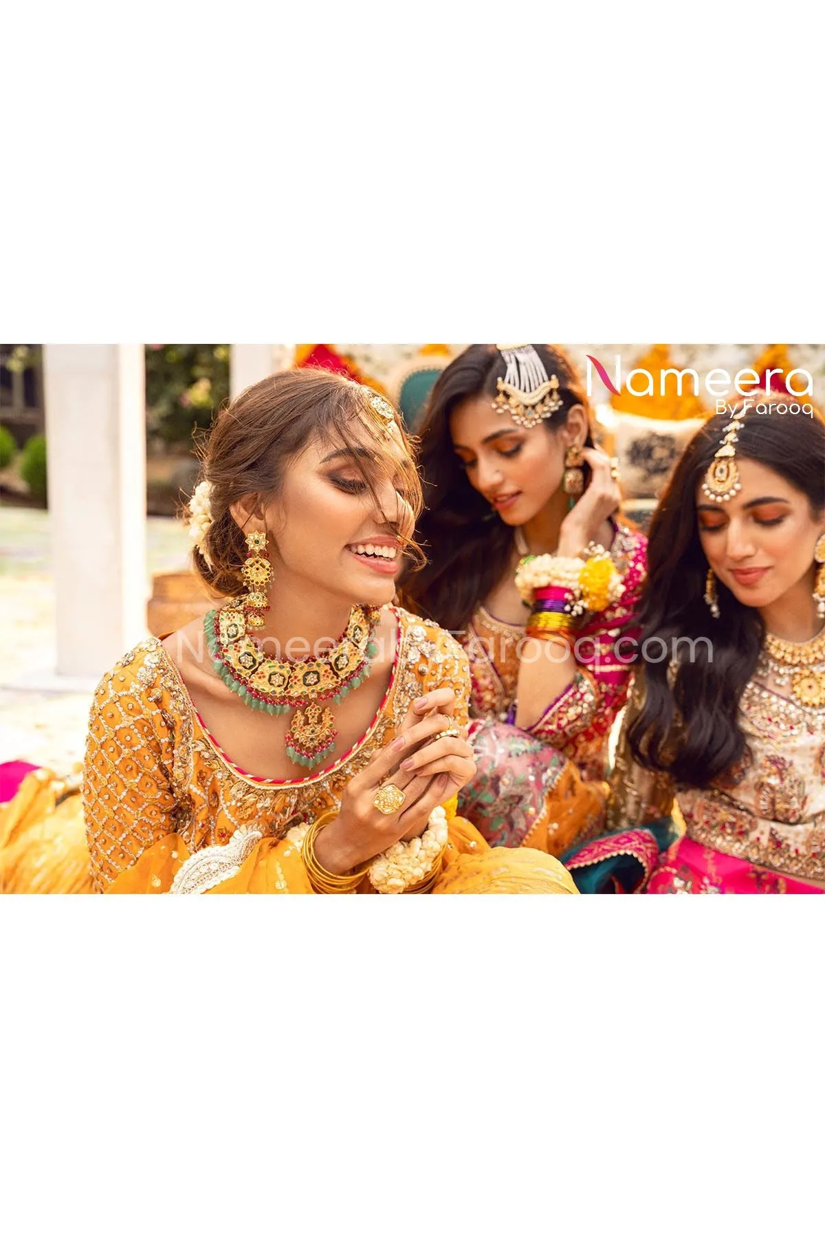 Pakistani Choli and Yellow Bridal Lehenga Online #BS606