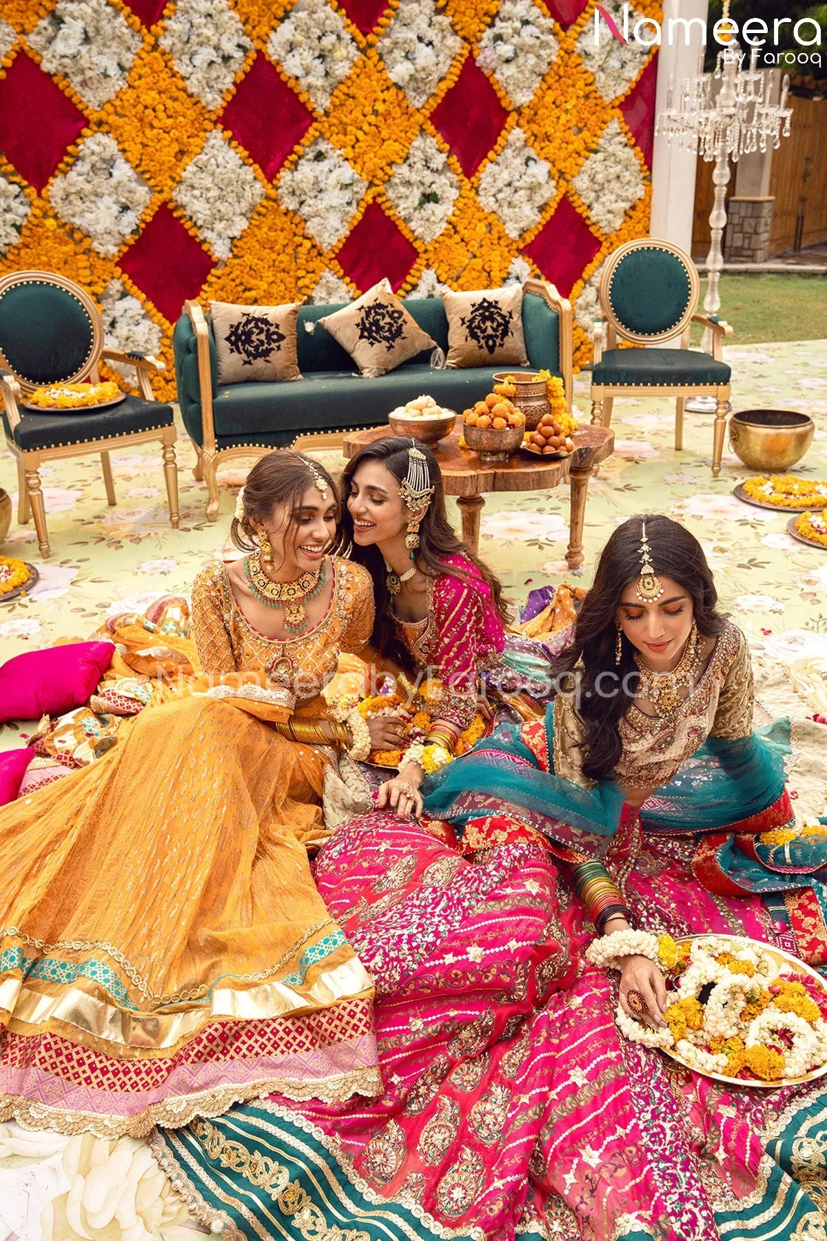 Pakistani Choli and Yellow Bridal Lehenga Online #BS606