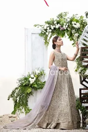 Pakistani Designer Bridal Wear Front Open Gown #BN209