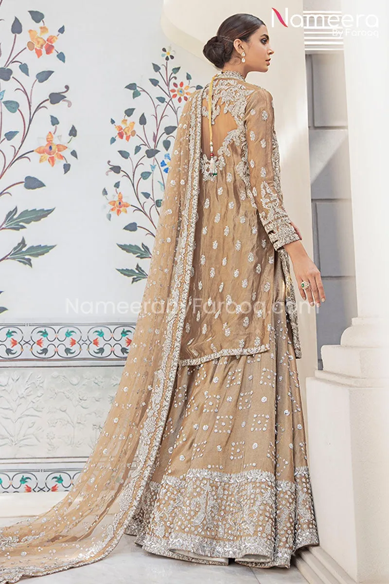 Pakistani Short Frock with Bridal Gharara Online #BS113