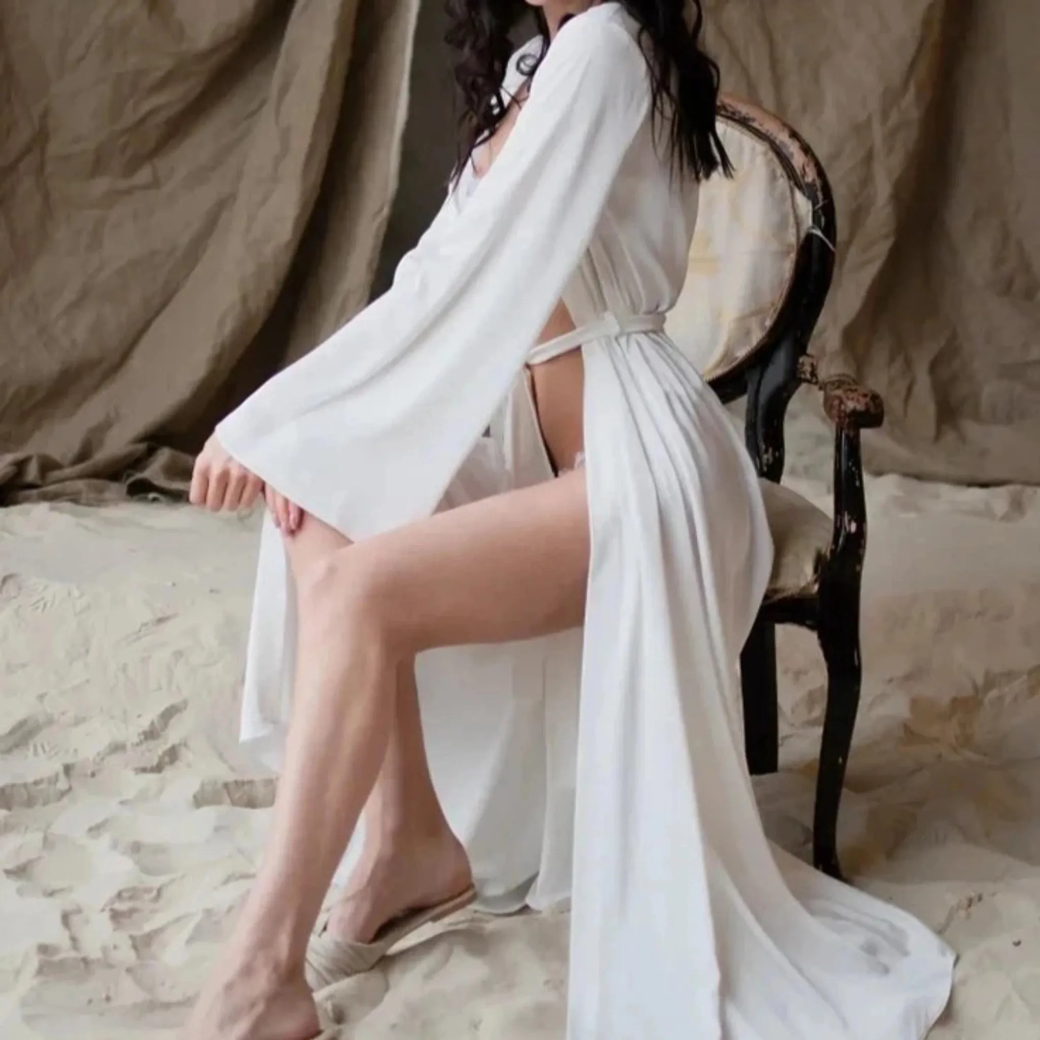 Peignoir Flare Satin Robe