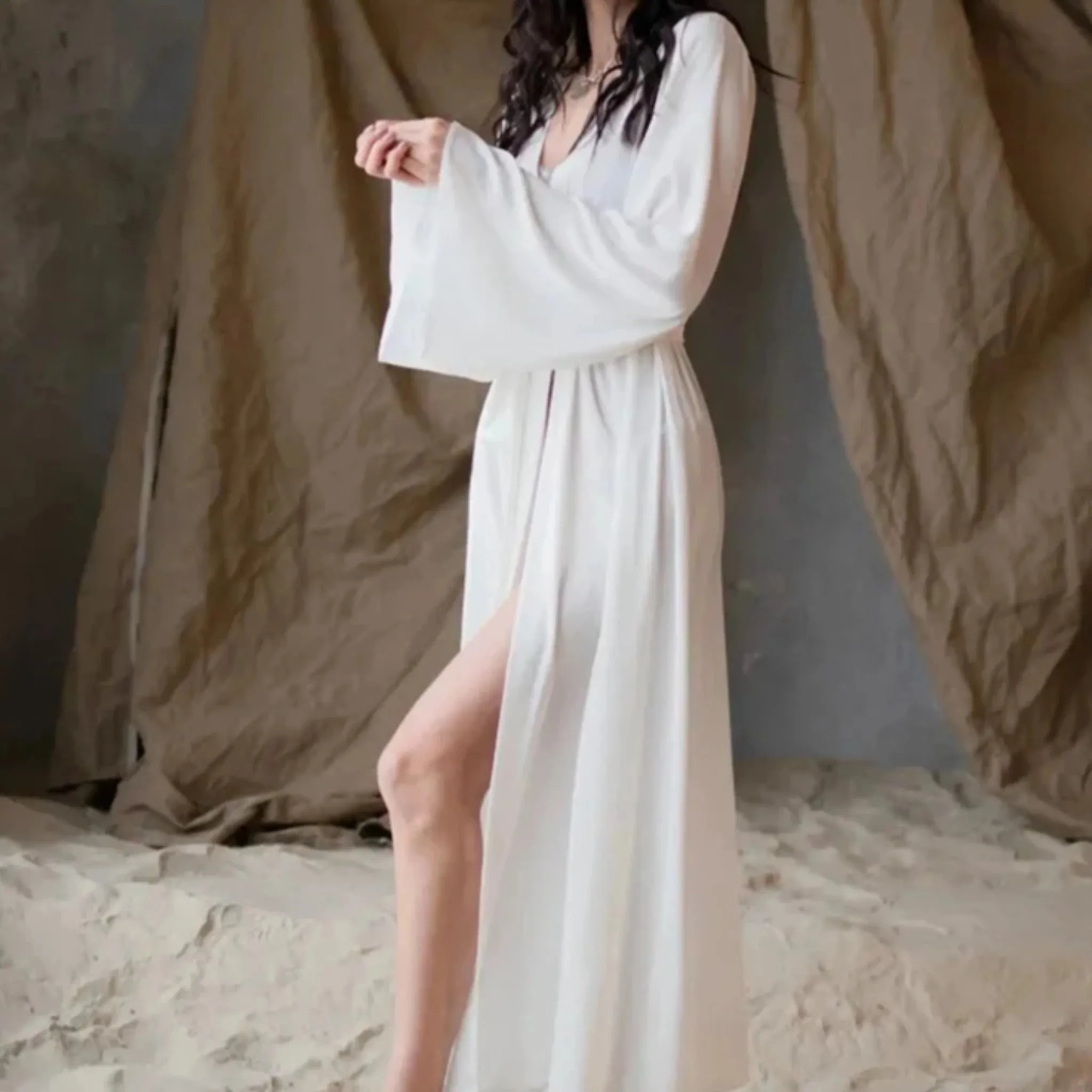 Peignoir Flare Satin Robe