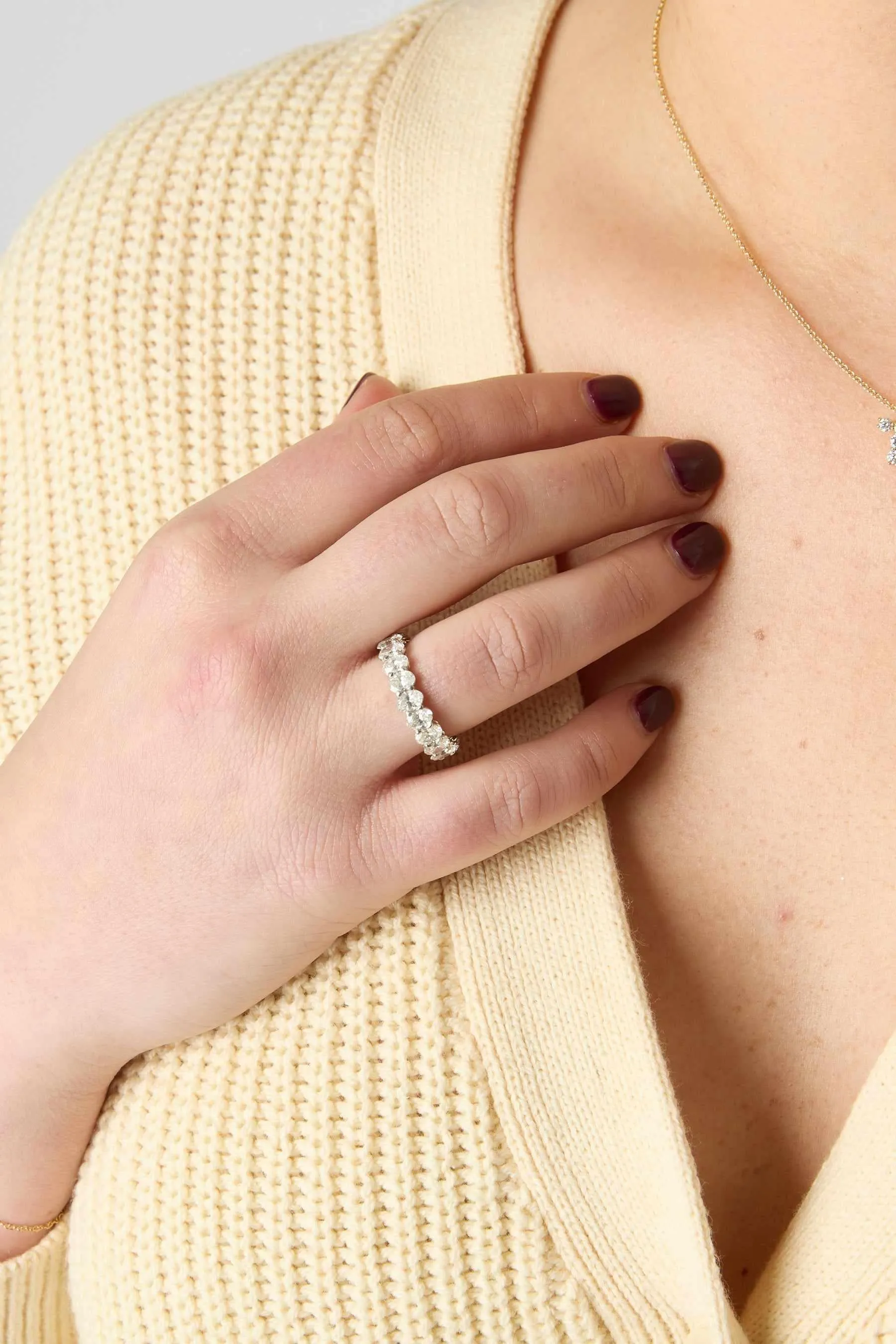 Platinum Oval Cut Eternity Band