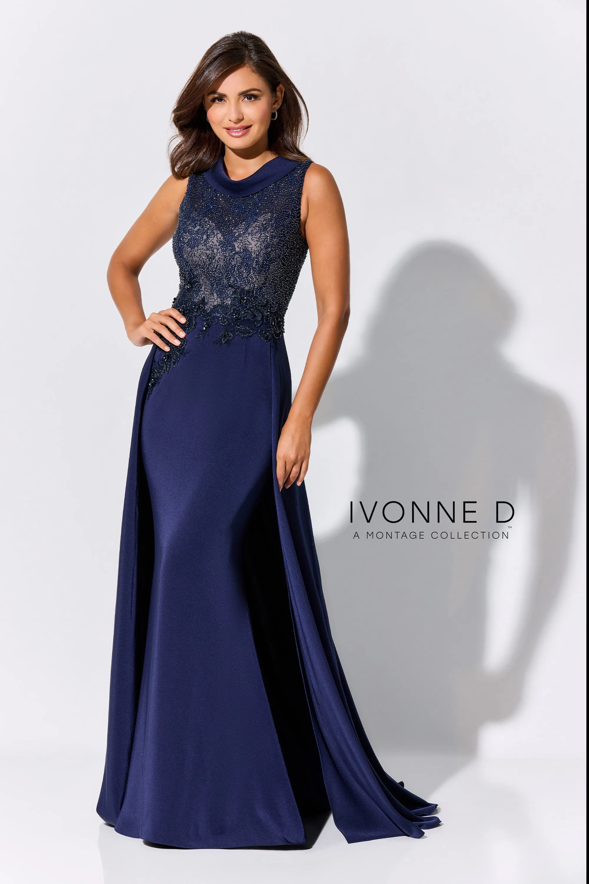 Portrait Neck Sparkling Illusion Bodice Gown