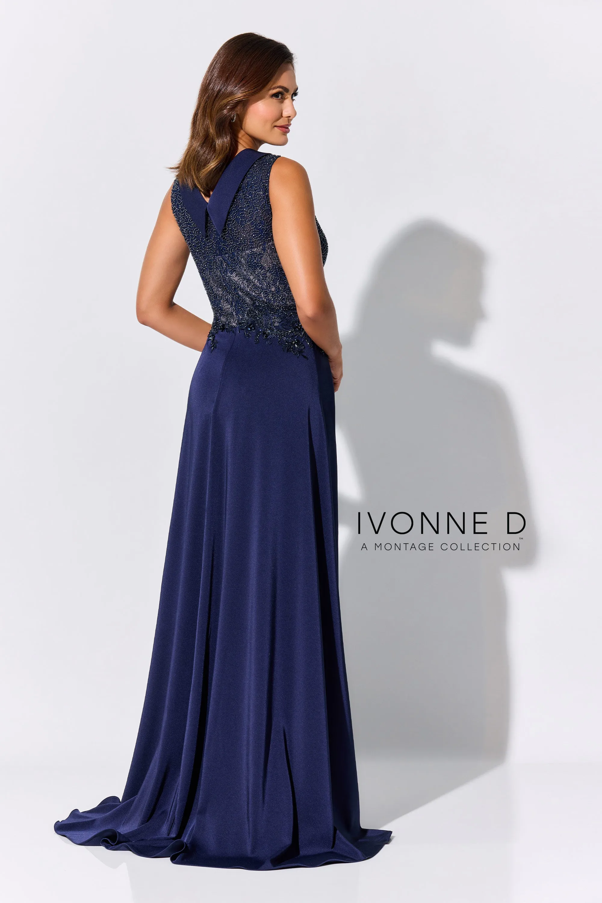 Portrait Neck Sparkling Illusion Bodice Gown