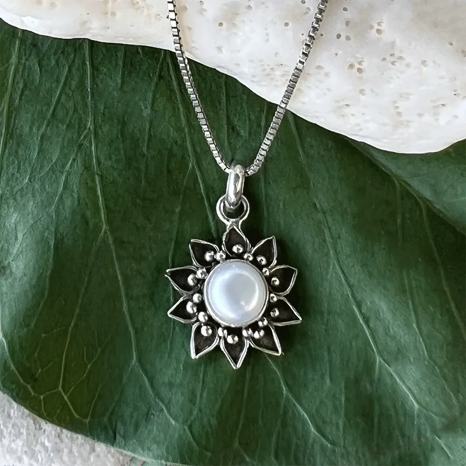 Pre-order! Filigree Flower Pearl Necklace - Sterling Silver, Indonesia
