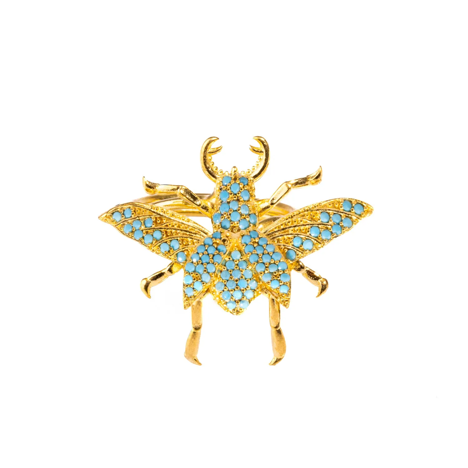 Queen Bee Turquoise & Gold Chunky Ring