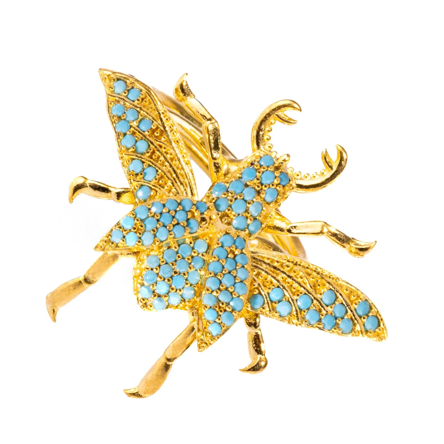 Queen Bee Turquoise & Gold Chunky Ring