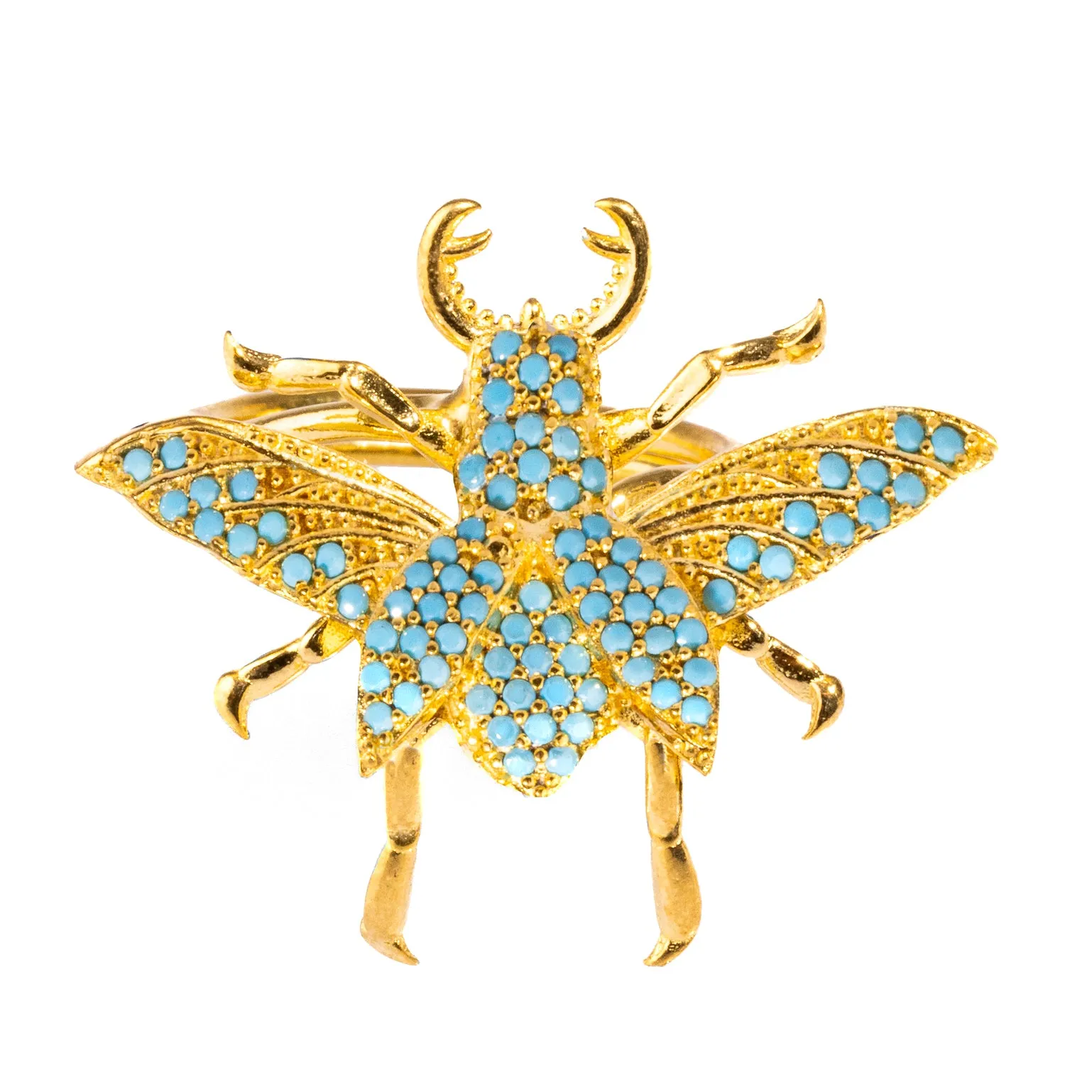 Queen Bee Turquoise & Gold Chunky Ring
