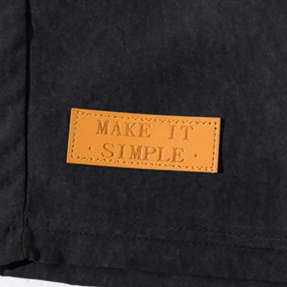 "Letter Embroidery Suede" Shorts