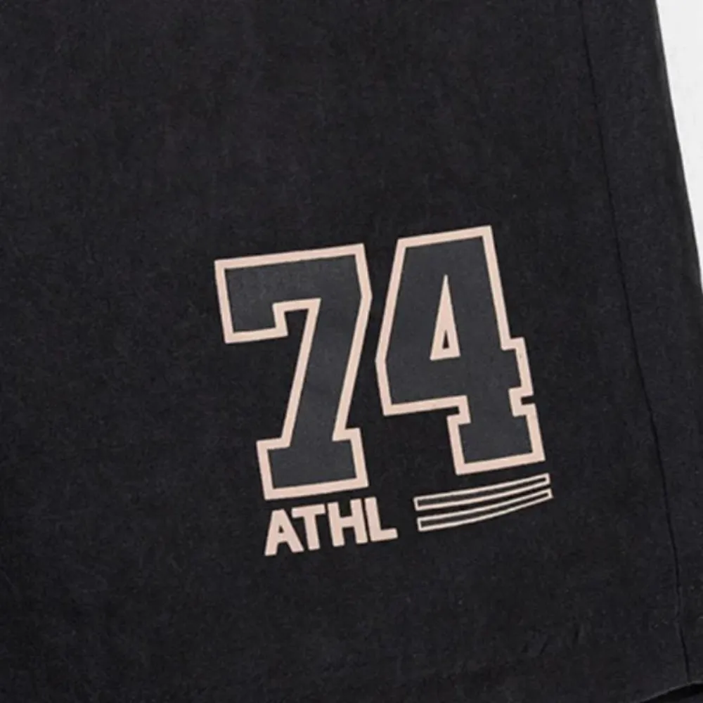 "Letter Embroidery Suede" Shorts