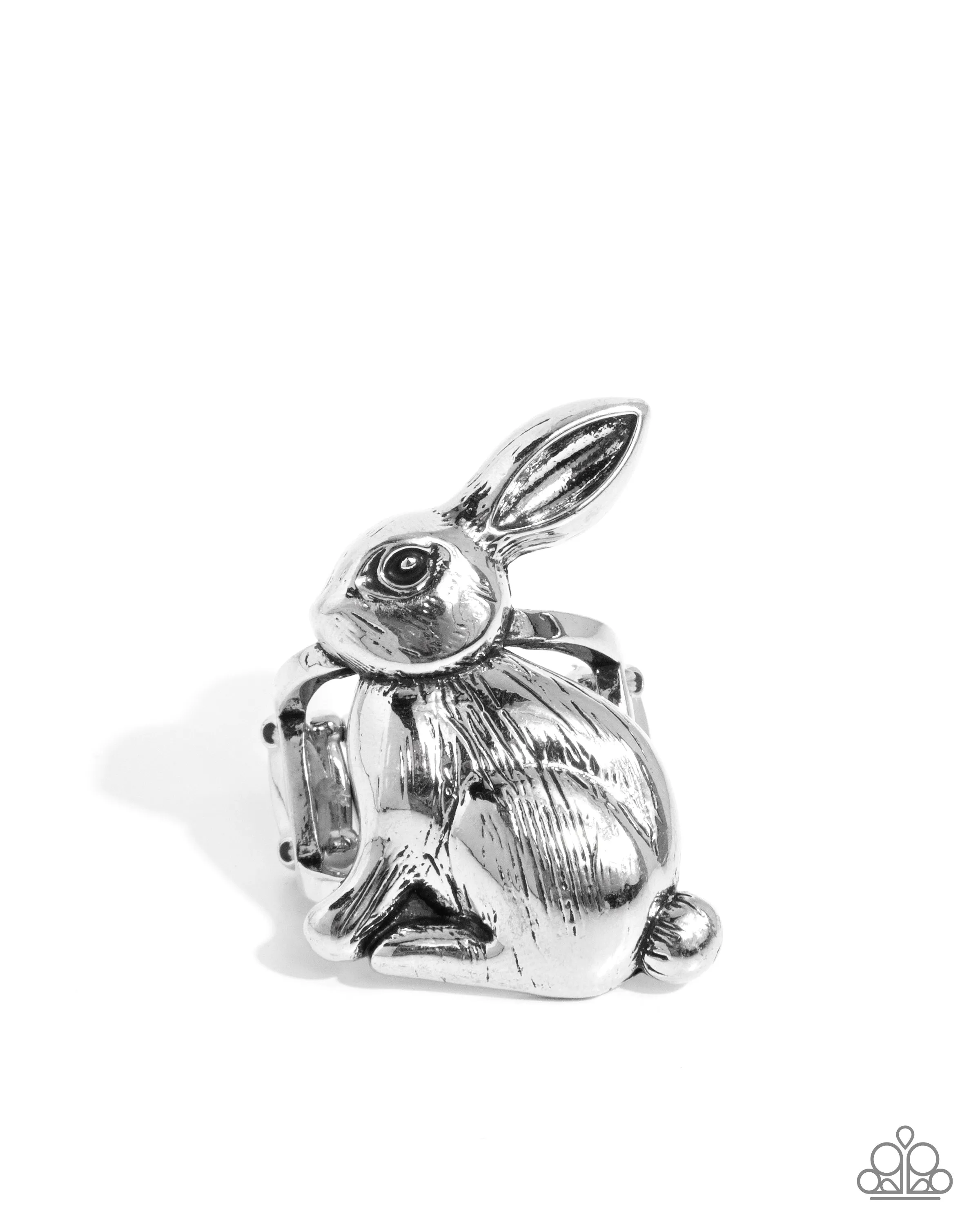 Rabbit Radiance - Silver - Bunny Paparazzi Ring