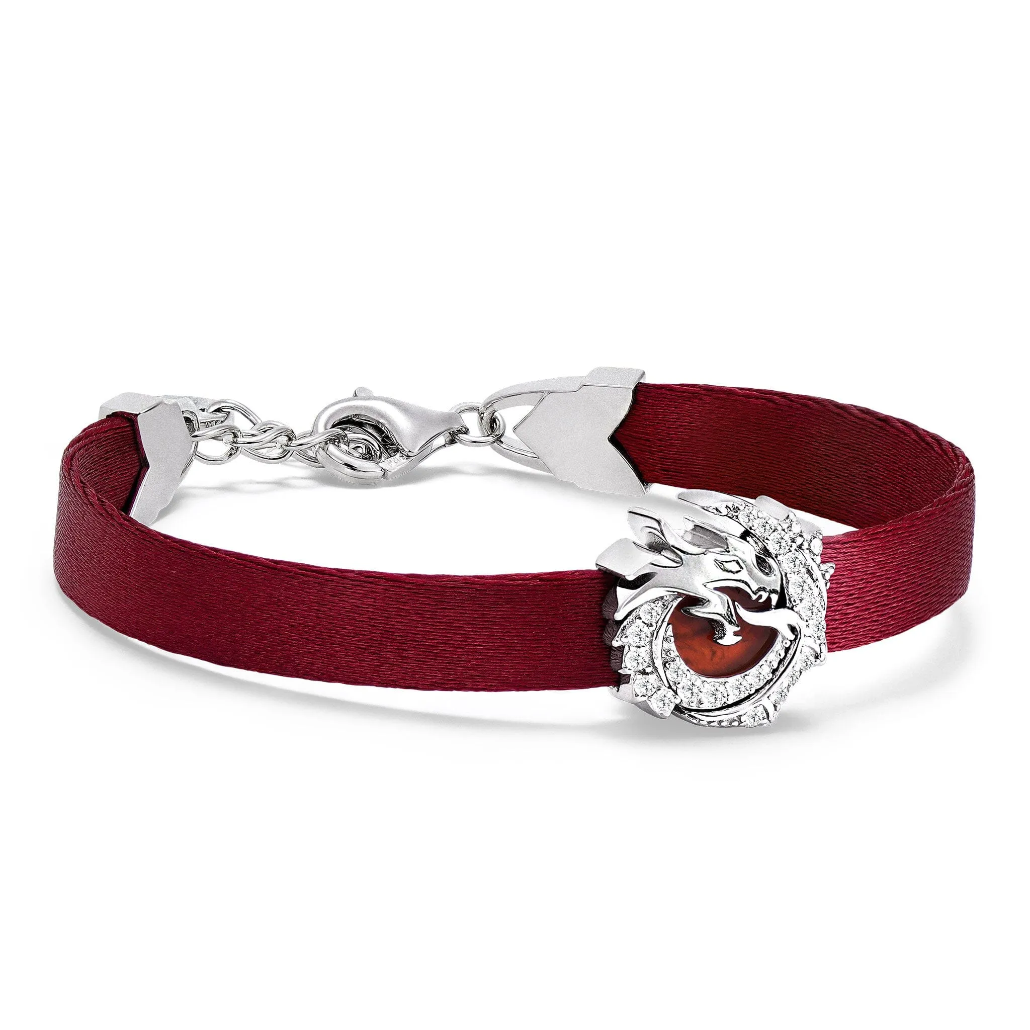 Red Agate Dragon Ribbon Bracelet