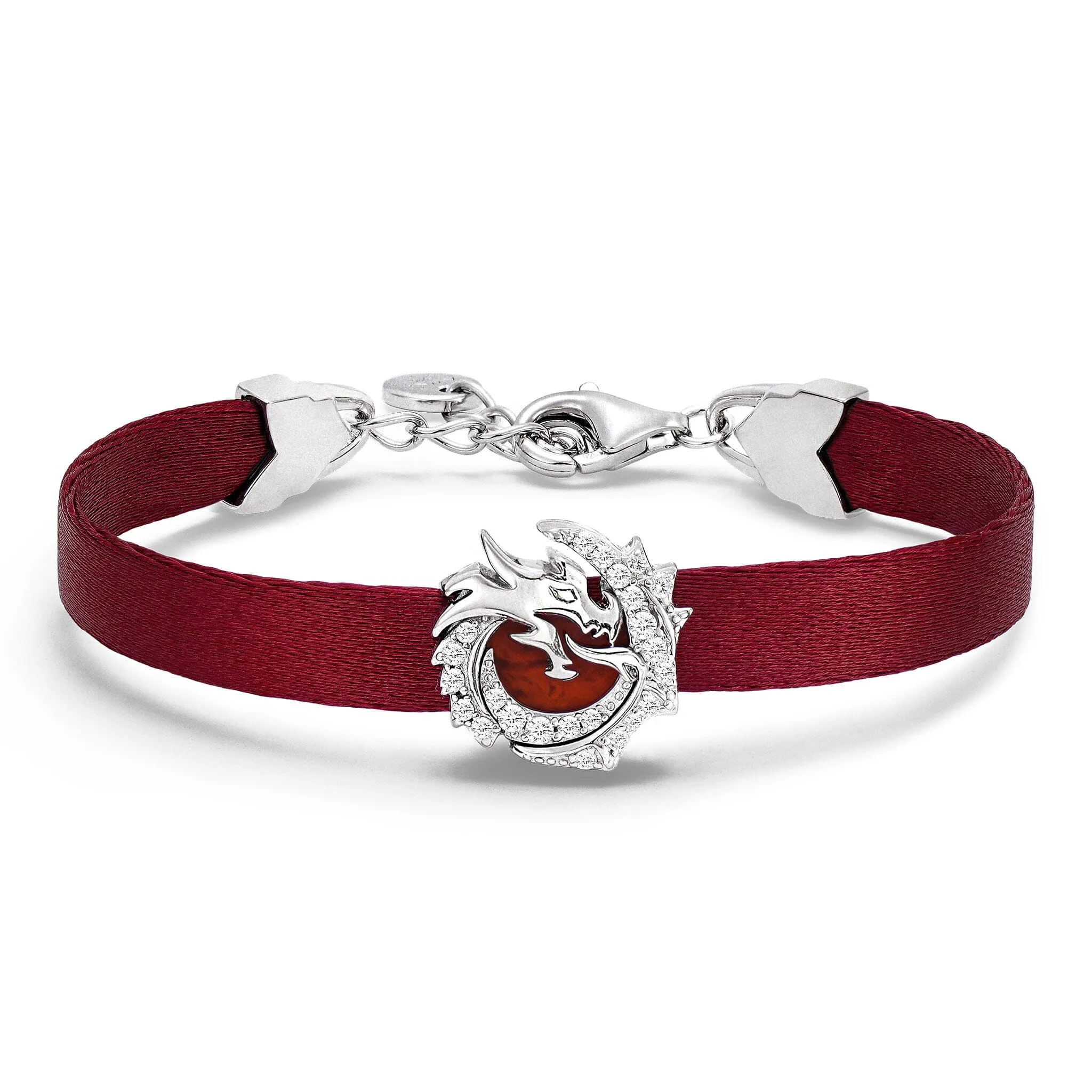 Red Agate Dragon Ribbon Bracelet