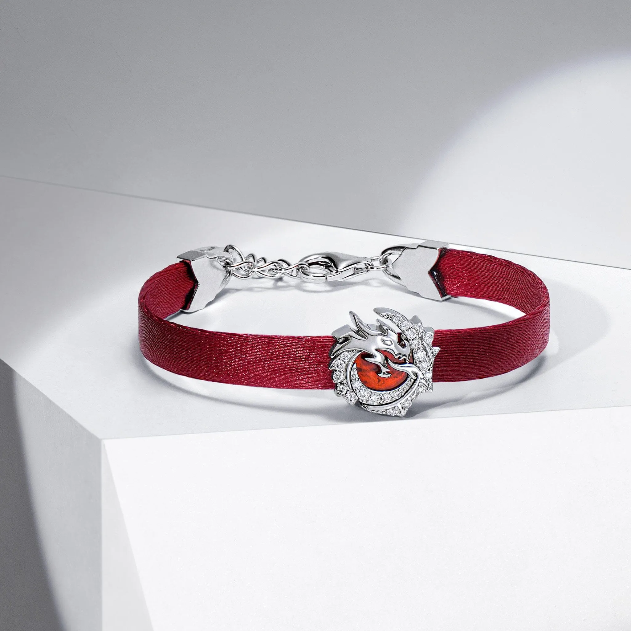 Red Agate Dragon Ribbon Bracelet