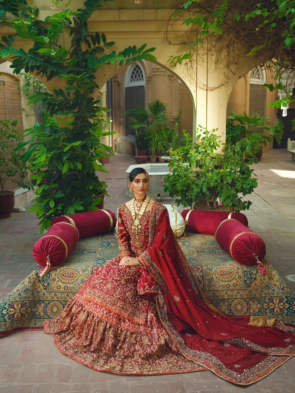 Red Lehenga Kameez and Dupatta Pakistani Bridal Dress