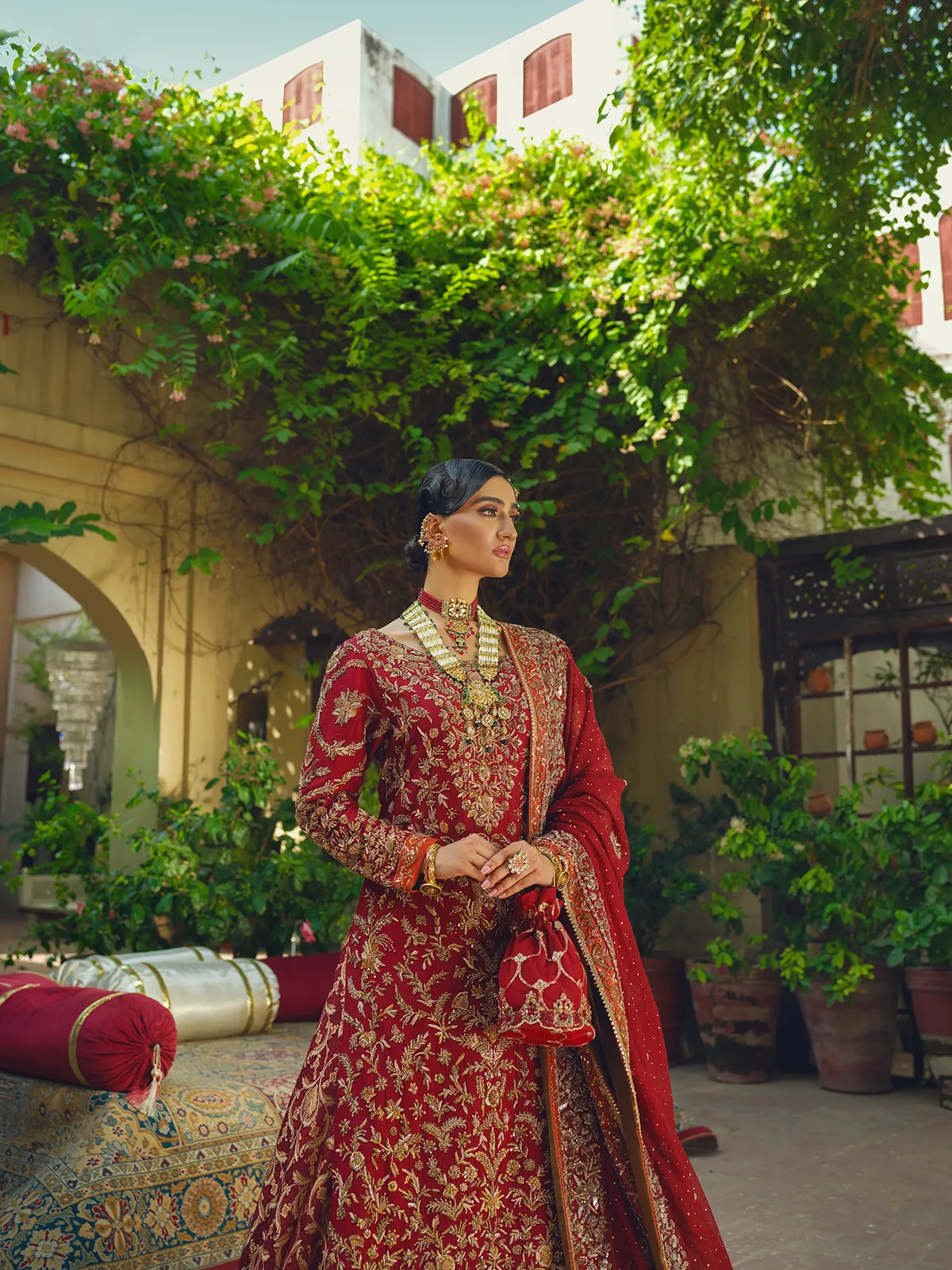 Red Lehenga Kameez and Dupatta Pakistani Bridal Dress