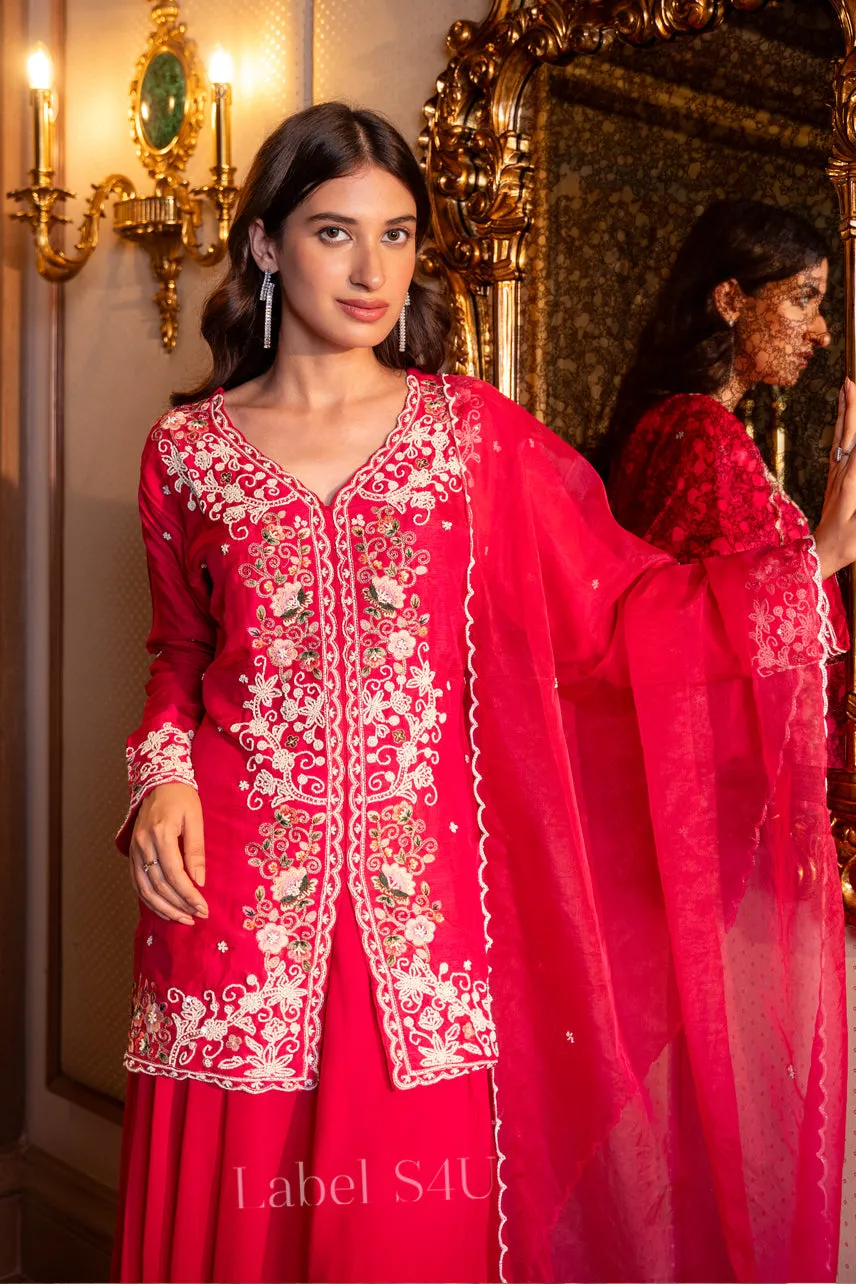 Regal Rouge-Skirt Set