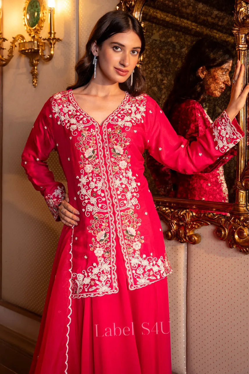 Regal Rouge-Skirt Set
