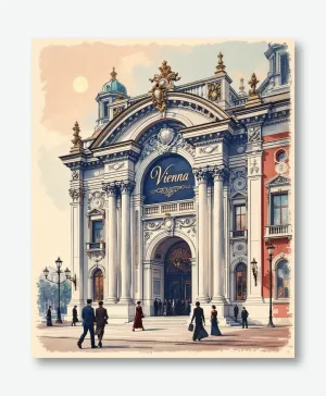 Regal Vienna Opera House Elegance Wall Art Poster