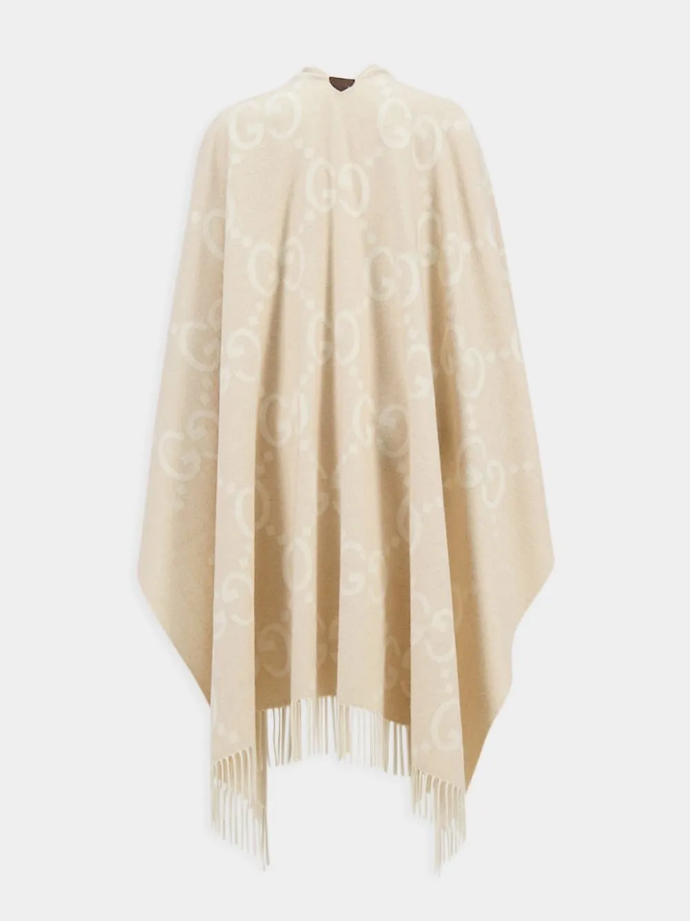 Reversible Jumbo GG Cashmere Beige Poncho