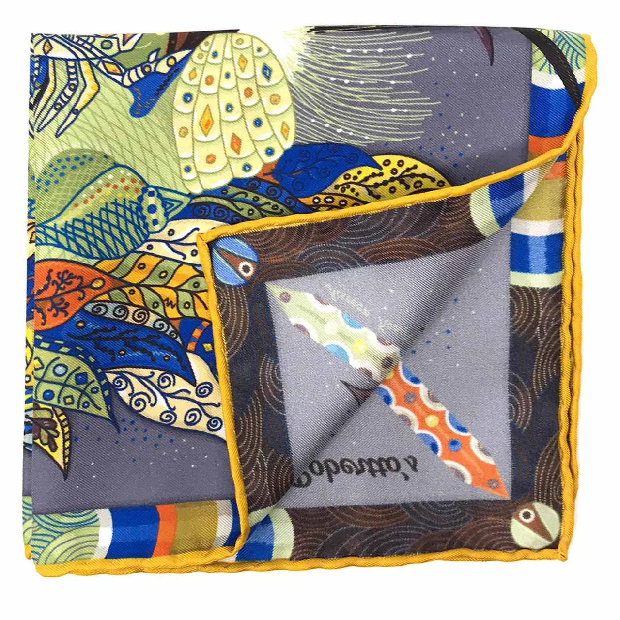 Robertto's Leo Metal Grey Pocket Square