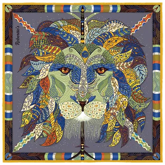 Robertto's Leo Metal Grey Pocket Square