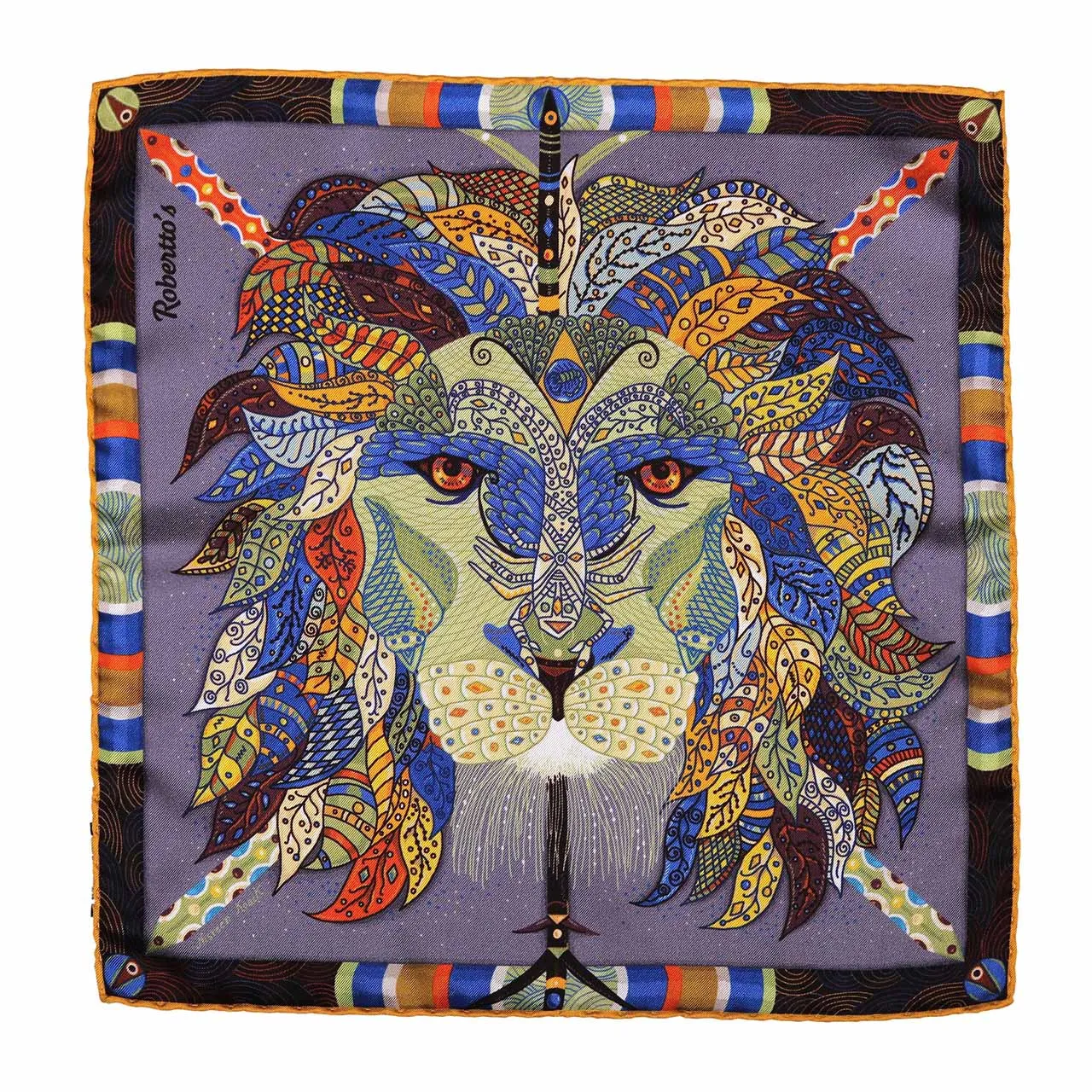 Robertto's Leo Metal Grey Pocket Square