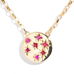 Rosa Reinvented Vintage Star Set Ruby Necklet 9 Carat Gold
