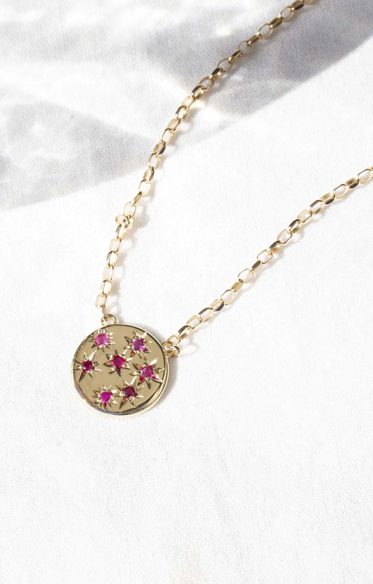 Rosa Reinvented Vintage Star Set Ruby Necklet 9 Carat Gold