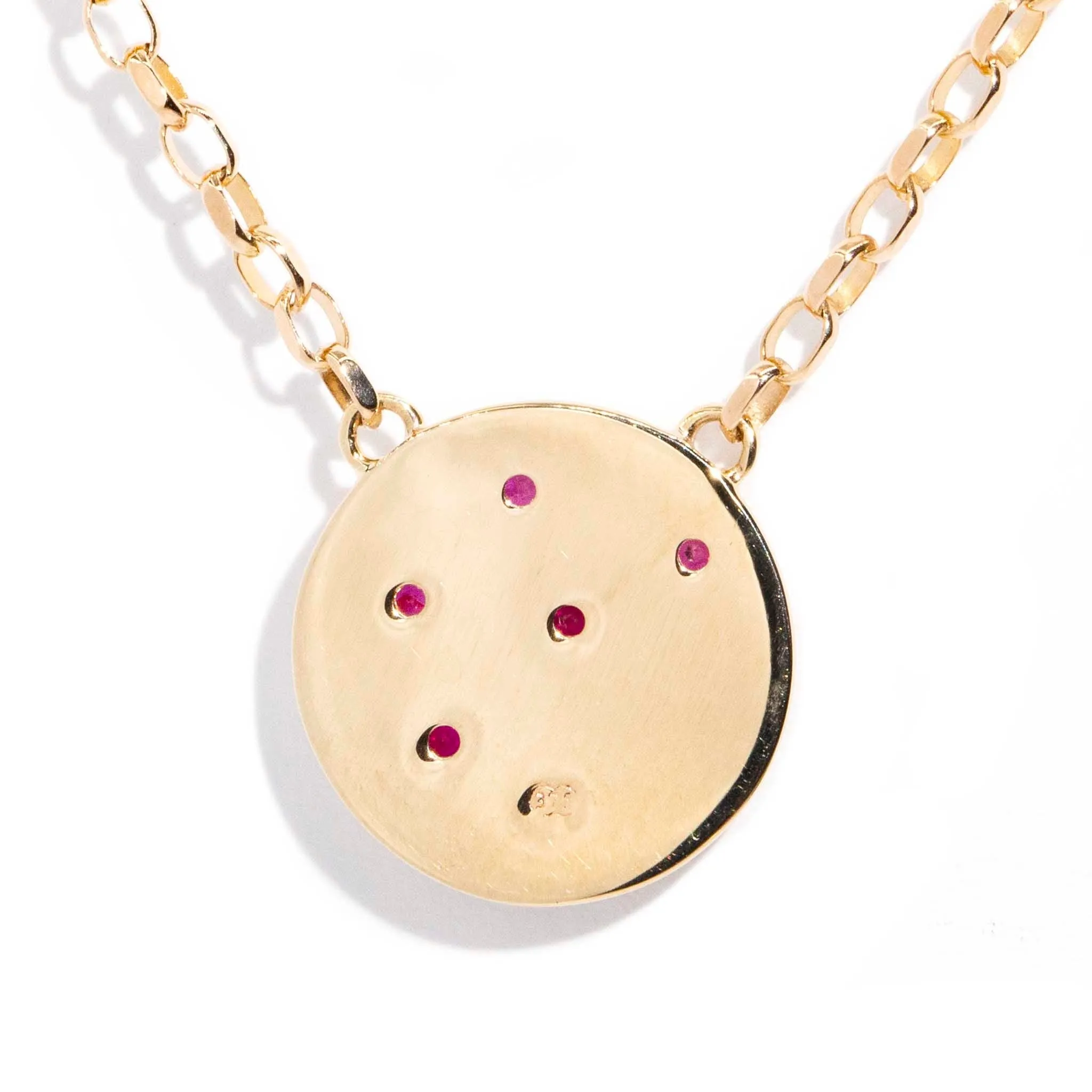 Rosa Reinvented Vintage Star Set Ruby Necklet 9 Carat Gold