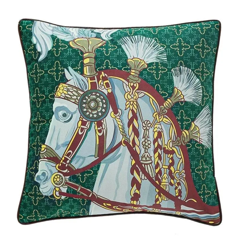 Royal Decorative Horse Head Cushion Throw Pillow Cover