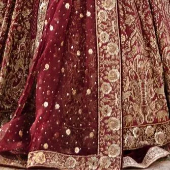 Royal Deep Red Bridal Lehenga with Pishwas Dress #BS763