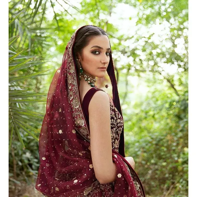 Royal Deep Red Bridal Lehenga with Pishwas Dress #BS763