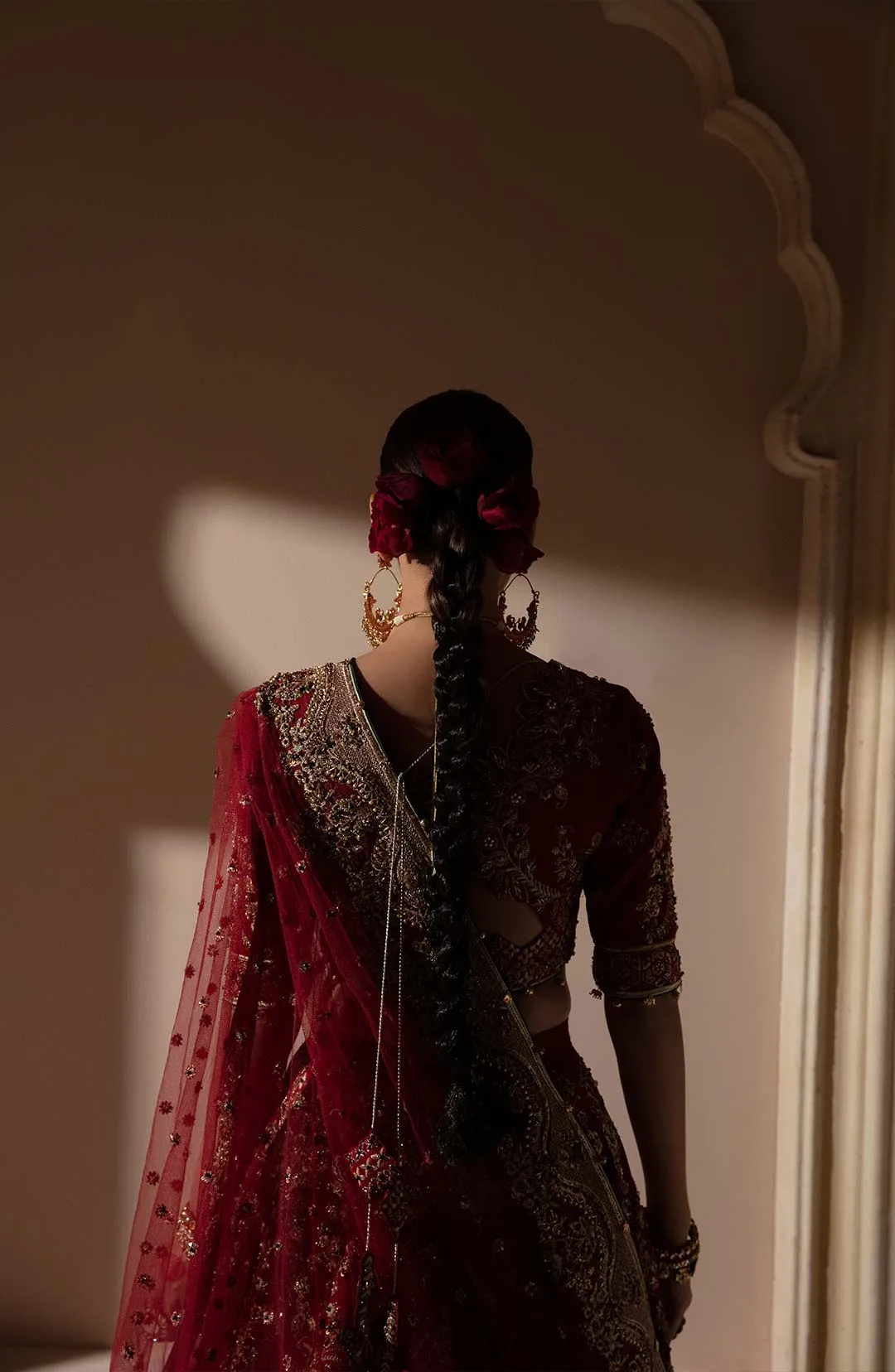 Royal Indian Bridal Dress in Red Lehenga Choli Style